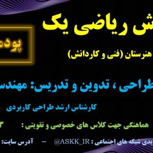 ریاضی 1 ویژه هنرستان - پودمان 1 <br>مخصوص همه رشته های هنرستانی