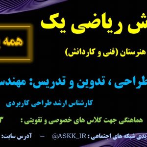 ریاضی 1 ویژه هنرستان - همه پودمانها <br>مخصوص همه رشته های هنرستانی