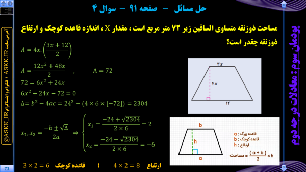 ریاضی 1 ویژه هنرستان - پودمان 3 <br>مخصوص همه رشته های هنرستانی - Image 2