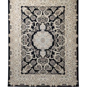 فرش سوفیا - مدل الیزابت - زمینه سرمه ای