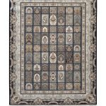 فرش سوفیا - مدل خشتی - زمینه سرمه ای