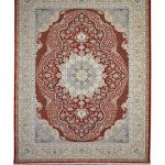 فرش سوفیا – مدل سای گل - زمینه یاقوتی