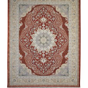 فرش سوفیا – مدل سای گل - زمینه یاقوتی