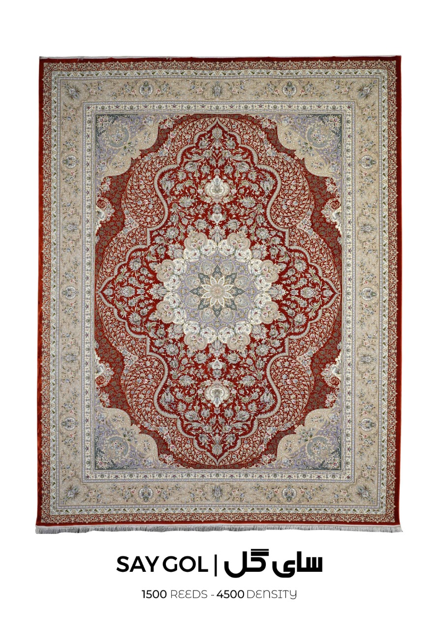 14040818 - فرش سوفیا مدل سای گل یاقوتی فرش سوفیا – مدل سای گل - زمینه یاقوتی - Image 1