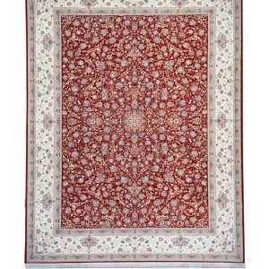 فرش سوفیا - مدل لیلیوم - زمینه یاقوتی