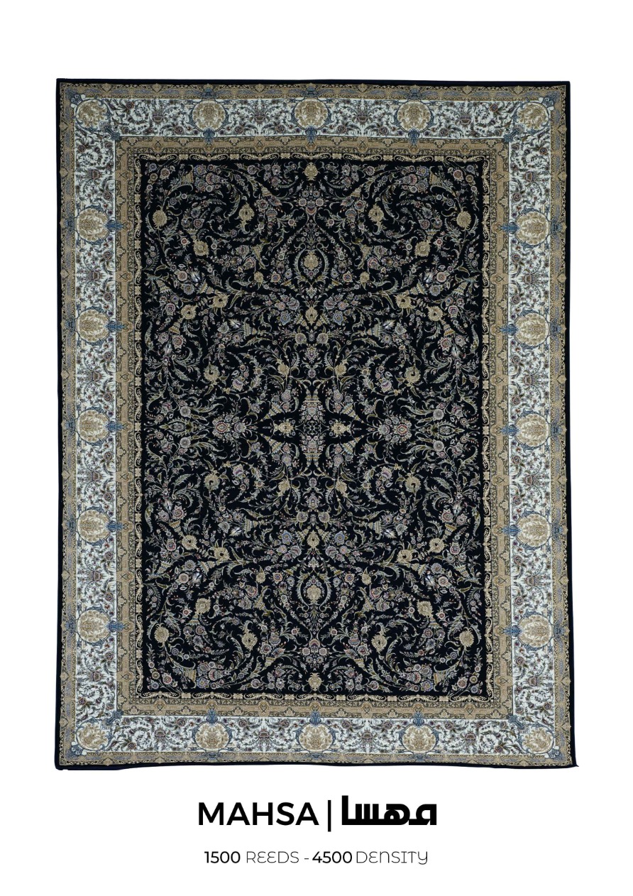 14040818 - فرش سوفیا مدل مهسا سرمه فرش سوفیا – مدل مهسا - زمینه سرمه ای - Image 1