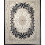 فرش سوفیا – مدل نقش جهان - زمینه سرمه ای