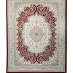 فرش سوفیا – مدل نقش جهان - زمینه یاقوتی