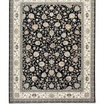 فرش سوفیا - مدل گل آذین - زمینه سرمه ای