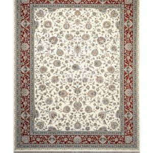 فرش سوفیا - مدل گل آذین - زمینه سفید