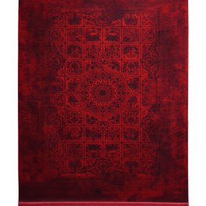 فرش سوفیا - مدل کتیبه - زمینه لاکی