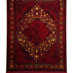 فرش سوفیا - مدل هرمان - زمینه لاکی طلایی