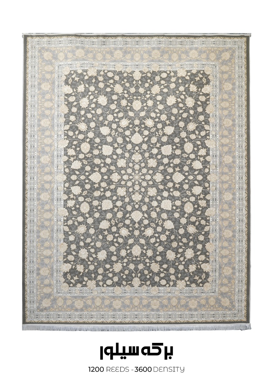 14040823 - sofia 1200 - برکه سیلور فرش سوفیا (سری طلاکوب) - مدل برکه - زمینه سیلور - Image 1