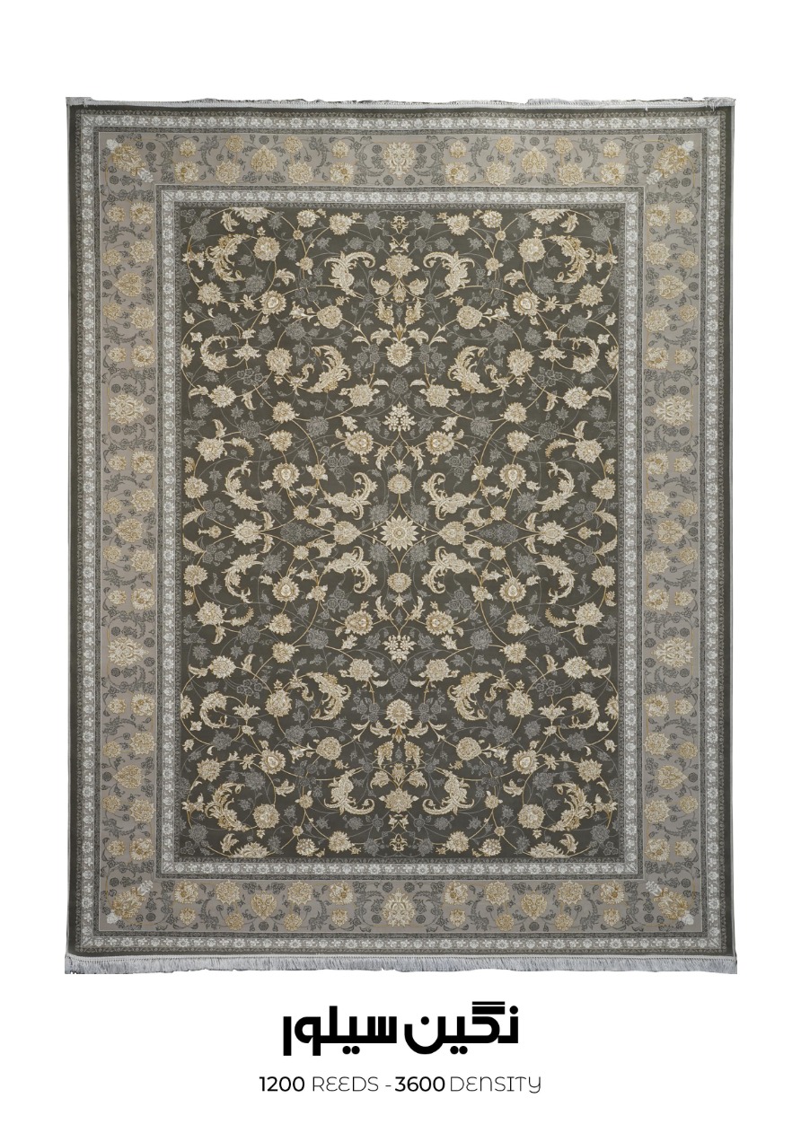 14040823 - sofia 1200 - نگین سیلور فرش سوفیا (سری طلاکوب) - مدل نگین - زمینه سیلور - Image 1