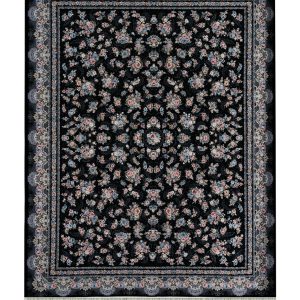 فرش سوفیا - مدل رزالین - زمینه سرمه ای