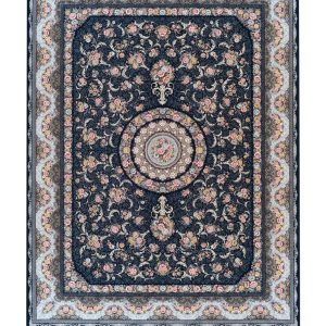 فرش سوفیا - مدل گل افشان - زمینه سرمه ای