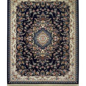 فرش سوفیا - مدل گل باران - زمینه سرمه ای