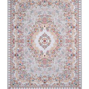 فرش سوفیا - مدل گل باران - زمینه نقره ای