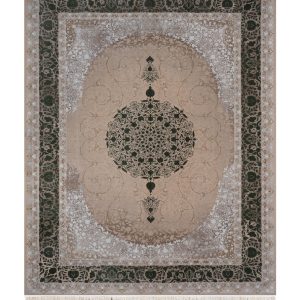 فرش سوفیا - مدل آبالون - زمینه بژ سبز