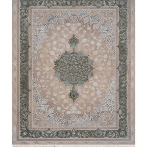 فرش سوفیا - مدل مانیا - زمینه بژ سبز